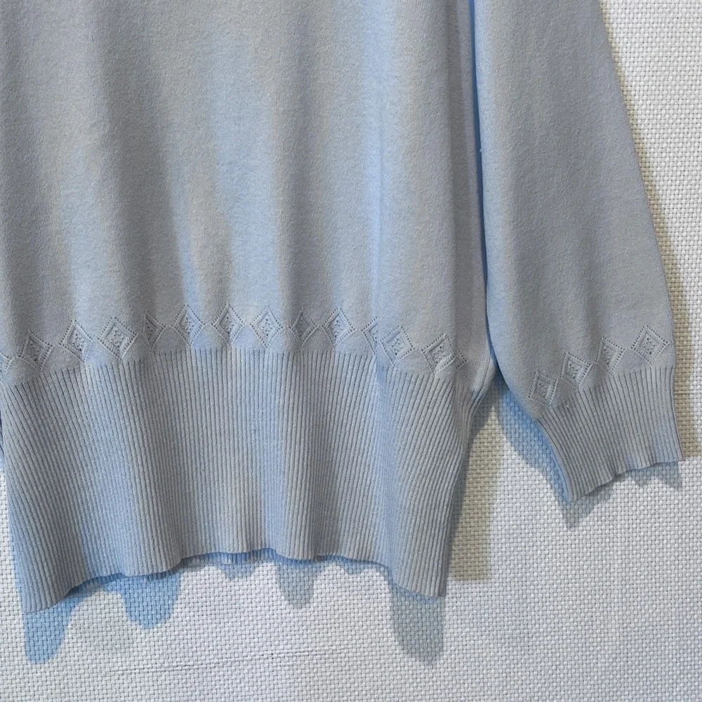 Thalian Womens Light Blue 2 Piece Knit Sweater and Pants‎ Set Size 10 Romania